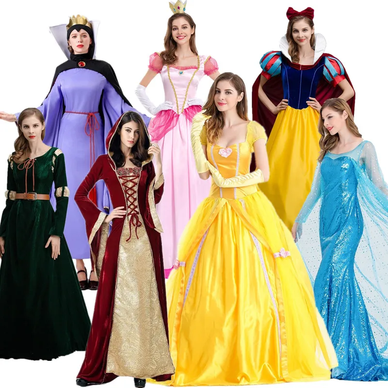 

Halloween Vintage Court Queen Dress Cinderella Snow White Stepmother Evil Queen Stage Costume Women's Traditional Ethnic Fashion