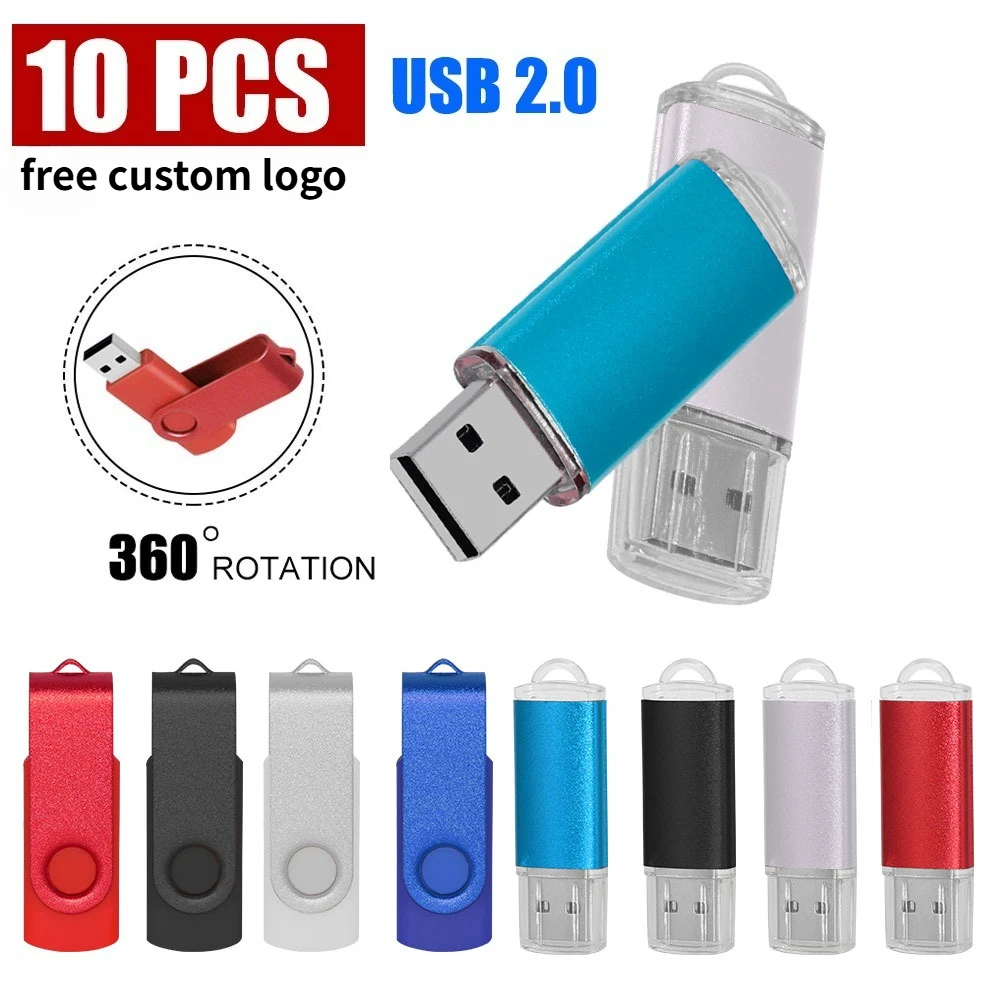

10 Pcs/lot USB 2.0 Flash Drive128MB 64GB Pen Drive 16GB Pendrive 32GB Disk USB Stick 1GB 2GB 4GB Memory Flash Disk Custom Logo