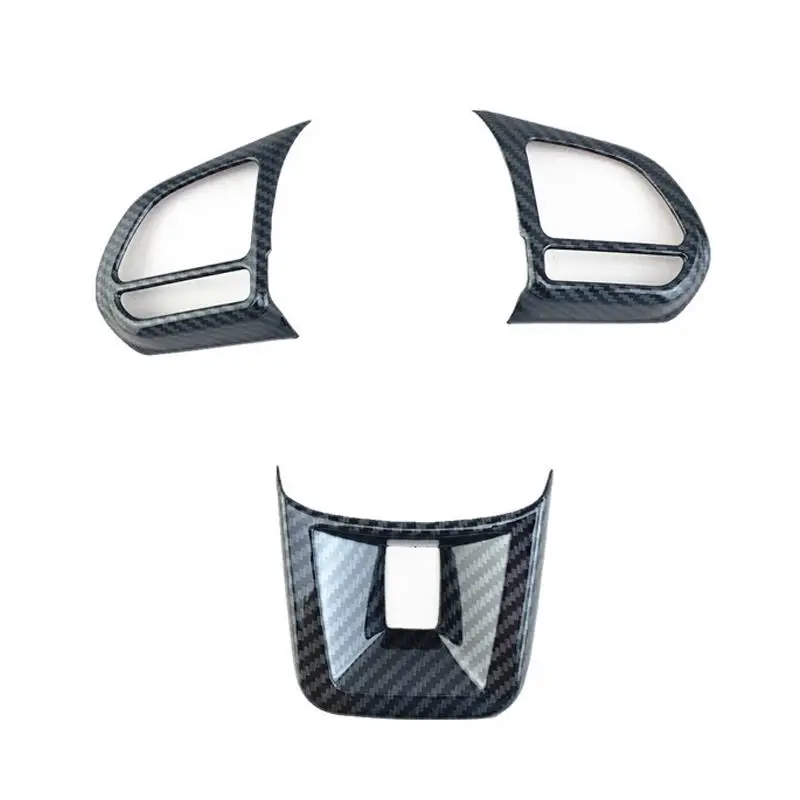 3Pcs/Set ABS Car Steering Wheel Button Cover Sticker Interior Decoration for MG5 MG6 MG HS ZS Car Styling Carbon fiber