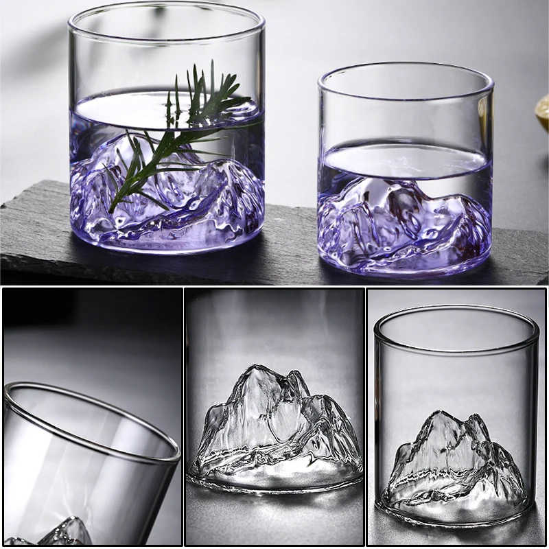 Mount Fuji Glass Cup Retro Japanese Style Water Cup Japanese Tea Cup Whiskey Cup Tibetan Mountain Cup Glass Cup Wine Glass