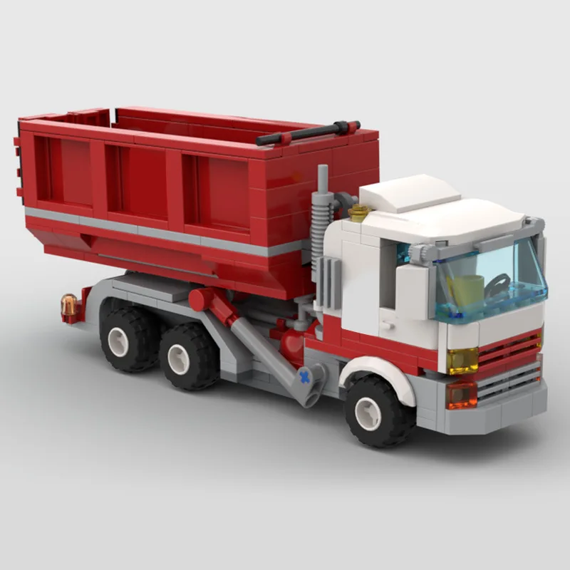 348pcs Transport Truck MOC Building Blocks Set 94056 Red Garbage Truck Assembled Educational Car Model Bricks Toy Holiday Gifts