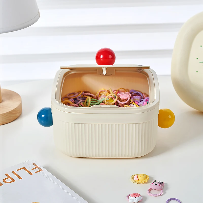 【Epeiushome】dopamine desktop trash can press small size children\'s waste paper storage box finishing ins style