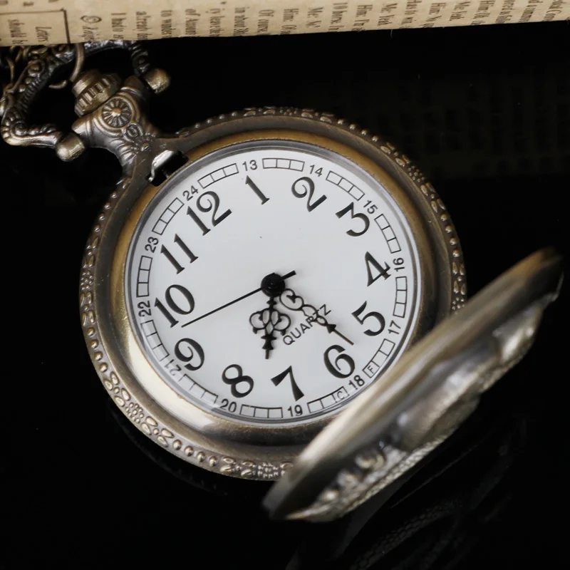 جوفاء الأفعى كوارتز ساعة الجيب قلادة فوب سلسلة Steampunk ساعة كوارتز خمر ساعة الجيب للرجال والنساء هدية