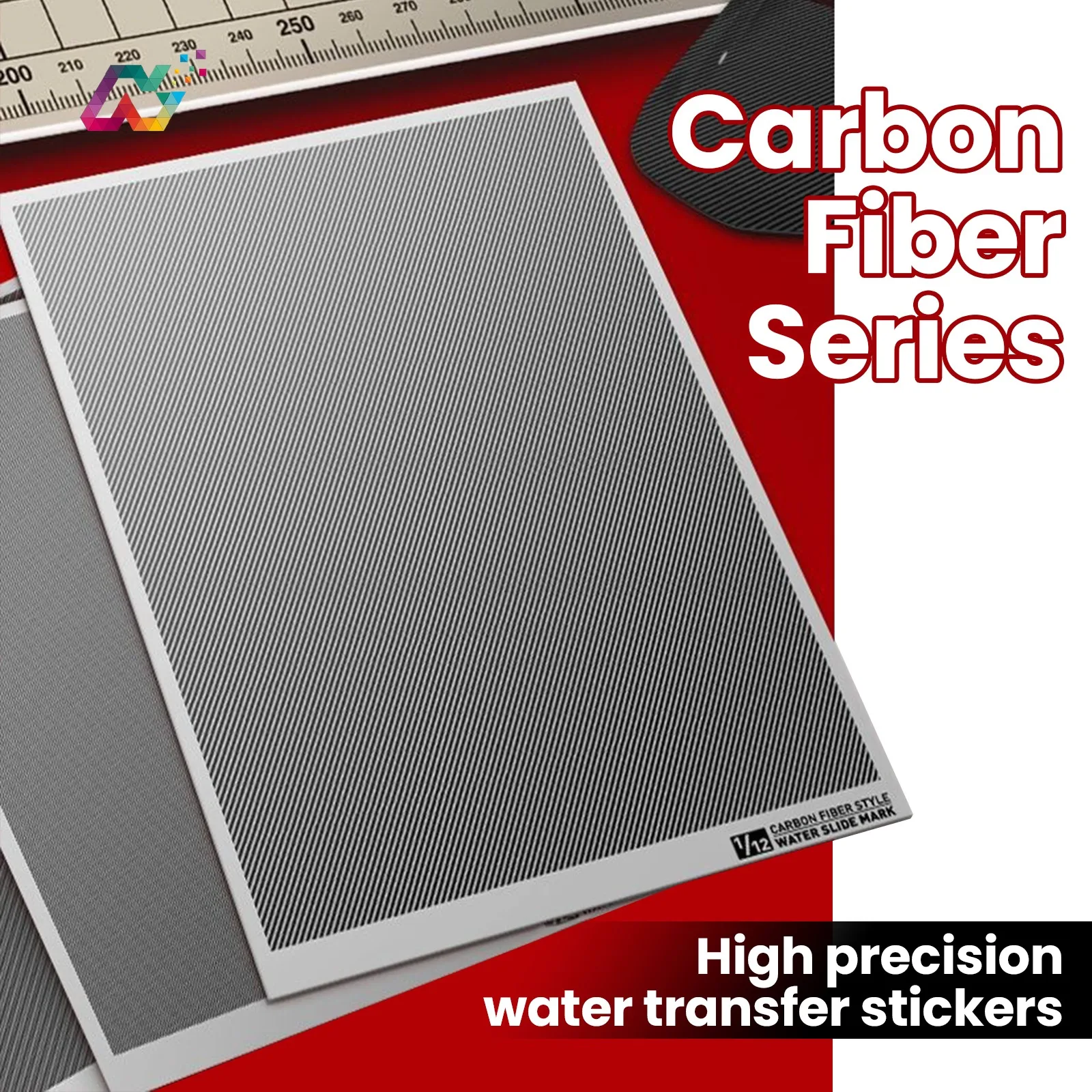 High Precision Carbon Fiber Water Transfer Decal for Model Car Motorcycle Modification 1/12 1/24 1/32 Scale HobbyMio CBSERIES