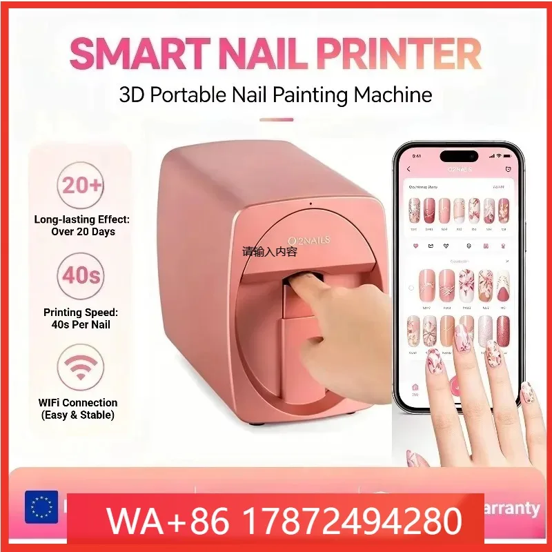 3D Portable Nail Printer Igent, Wi-Fi Enabled Mobile Nail Painting Machine with 2400 DPI Print Resolution