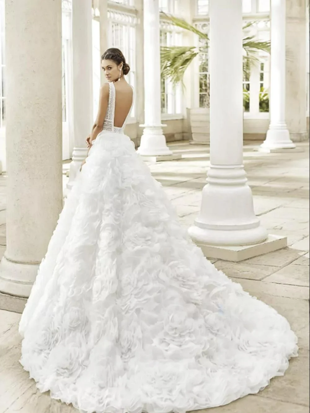 Vestido De novia largo con cuello en V y espalda descubierta, Apliques De encaje clásico con traje De novia, elegante, Sexy