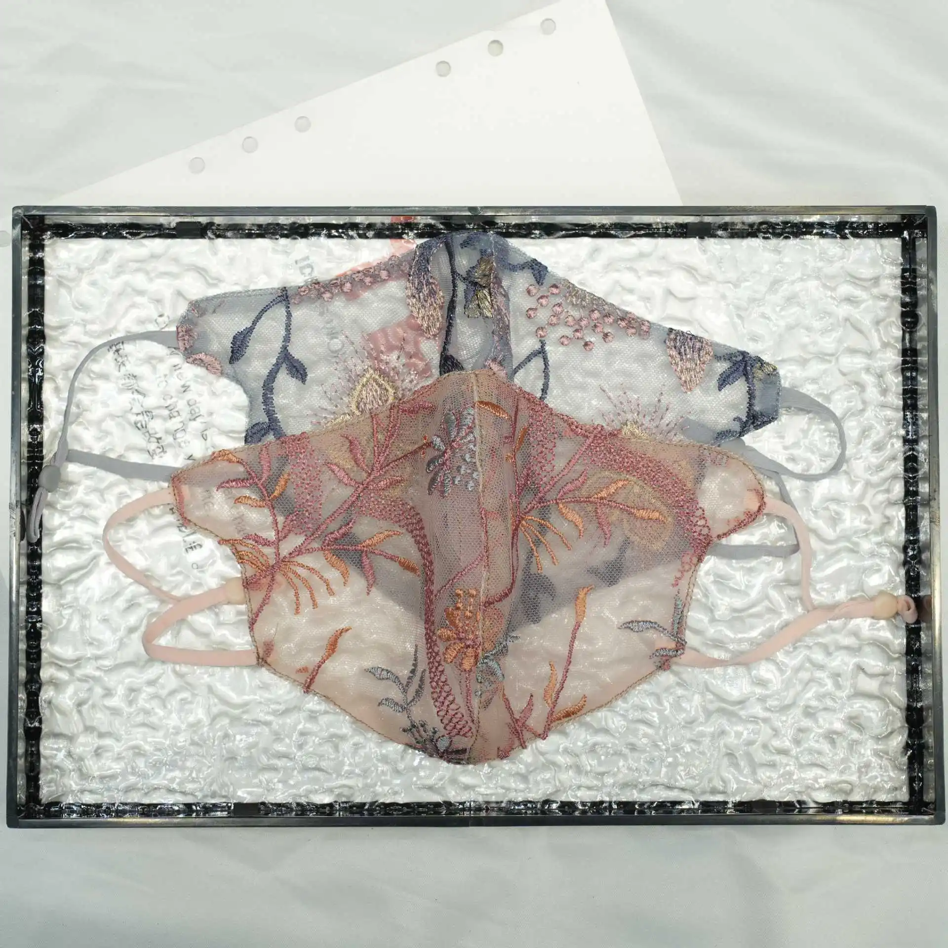 

2025 новая кружевная вышитая маска в китайском стиле, высококачественная жаккардовая пылезащитная защита от солнца, дышащая двухслойная маска