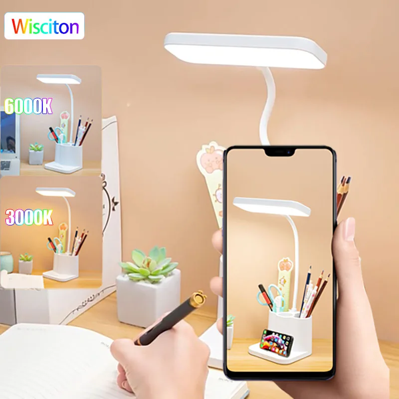 

Desk Lamp USB LED Table Lamp 3 Colors Eye Protection College Student Book Reading Lamp Night Light For Bedroom Bedside Learning