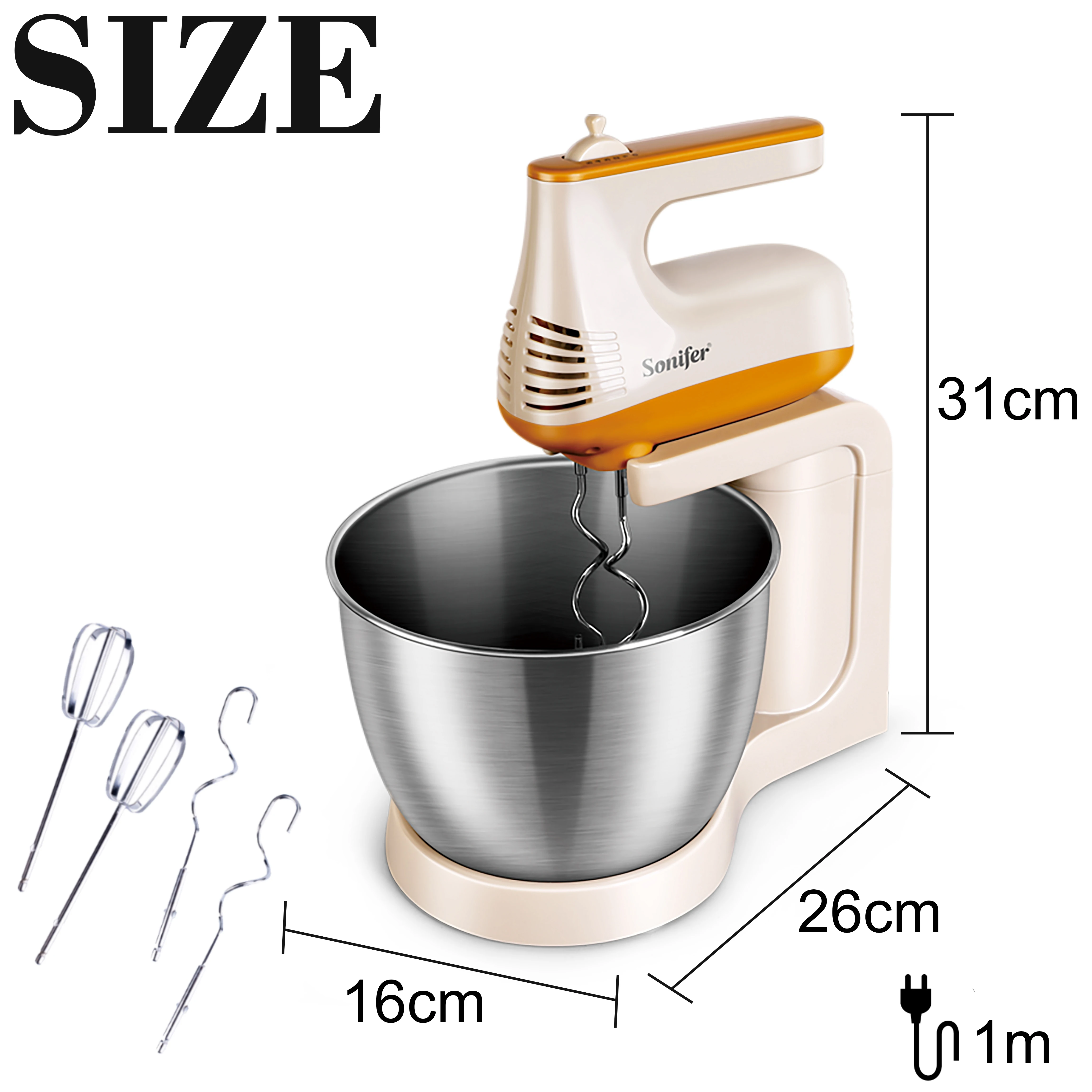 Sonifer 3.5L mikser na stojaku pomoc kuchenna Blender do żywności Cream Whisk ciasto miksery z misą ze stali nierdzewnej Chef Machine Charm