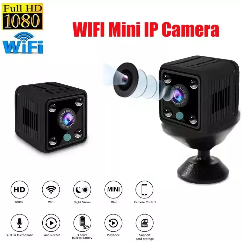 

X6 Mini Camera WiFi IP HD 1080P Wireless Security Surveillance Micro Cam Night Vision Smart Home Sports Monitor Built-in Battery