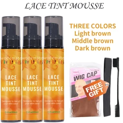 100ml Lace Tint Mousse for Wigs Waterproof Lace Tint Spray Quick Dry Drak Brown Wig Cap Headband Wig Accessories For Toupees