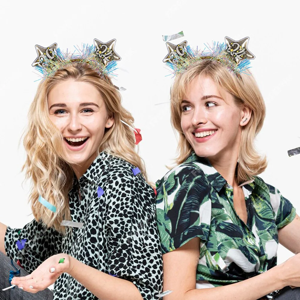 

Five-pointed Star Headband New Year Hoops Eve Party Supplies 2024 Festive Headdress Hair Accessories Stylish Celebration