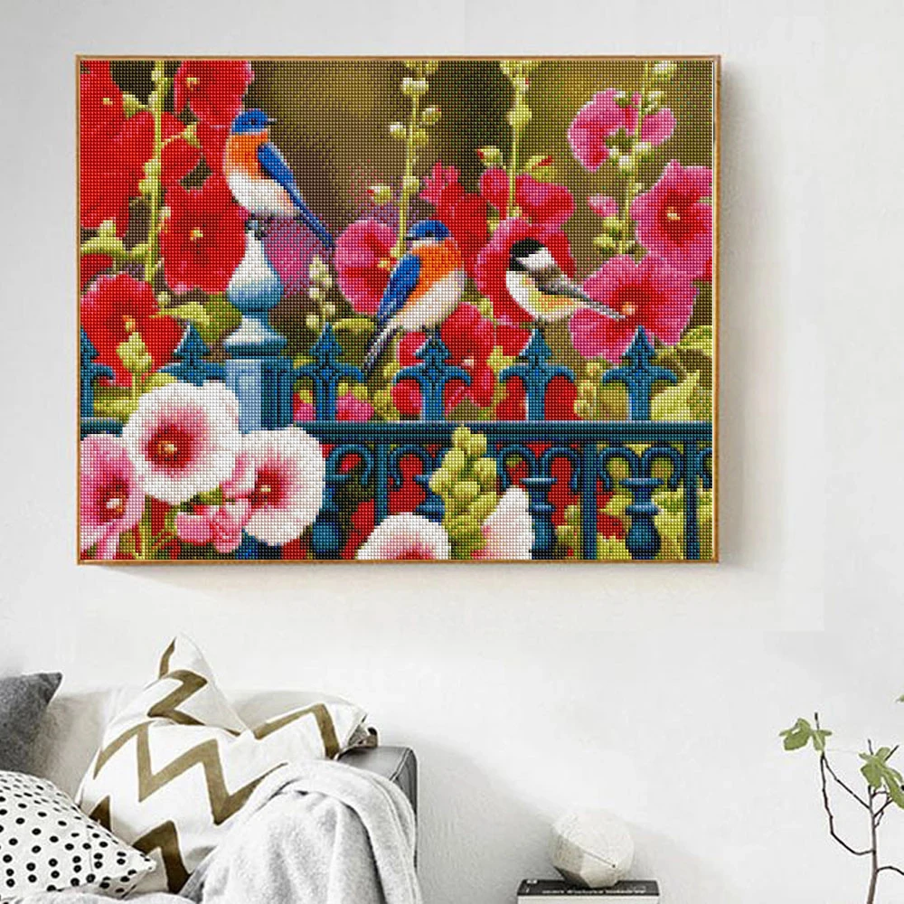 AB Fairy Dust Diamond Painting Colorful Embroidery Mosaic Bird Flower 5D DIY Kits Animals Modular For Wall Stickers Home Decor