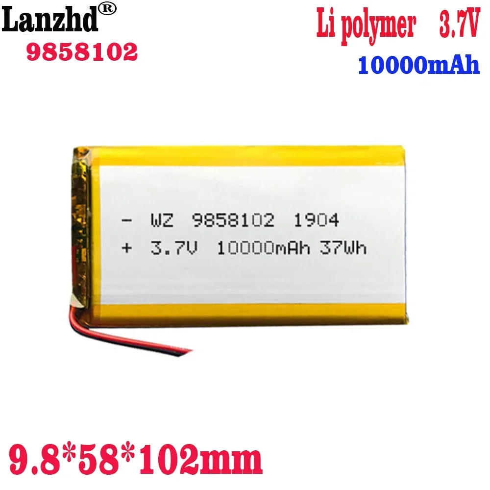 1-10PCS Li polymer lithium battery 3.8V 9858102 9.8*58*102mm 10000mAh For Xiaomi power bank navigator tablet MID Batterie 3.7V