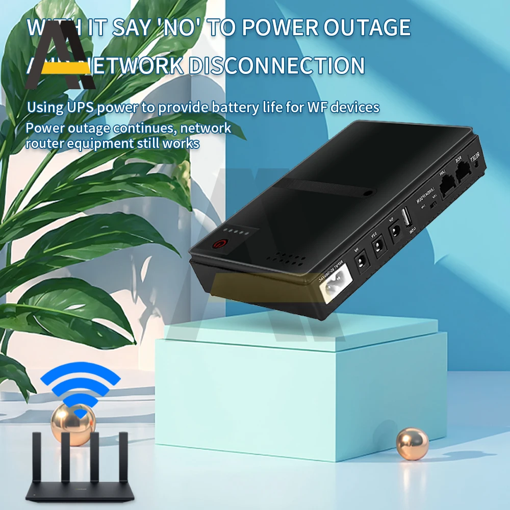 

DC 18W 5V/9V/12V 1A USB 5V 2A Mini Portable Multi-Purpose 10400mAh UPS Power Backup Adapter For WiFi Router