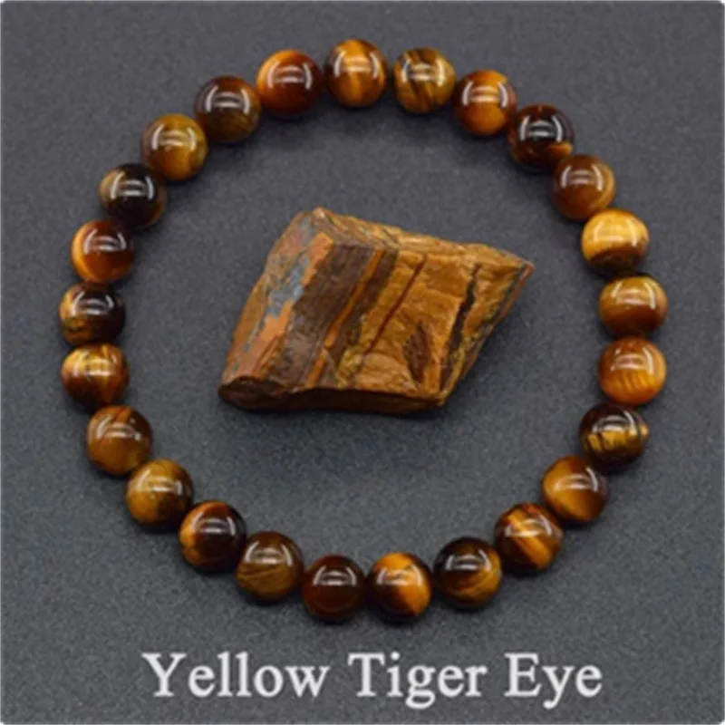 Amazon TEMU Amethyst Tiger Eye Elastic Bracelet Rose Stone Agate Mixed Color Bead Bracelet WISH Explosion
