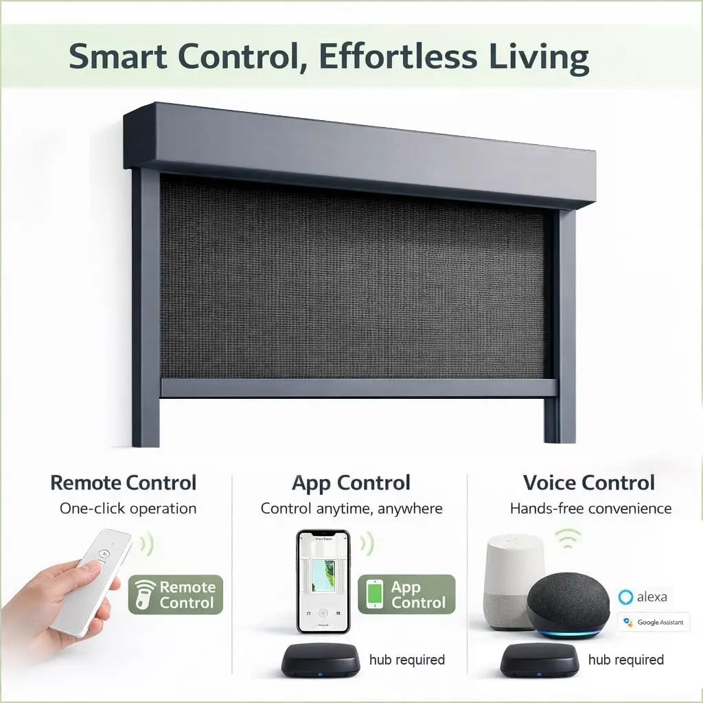 2026 Newly Upgraded Sunshade And Rainproof Intelligent Outdoor Windproof Roller Blinds Suitable For Smart House