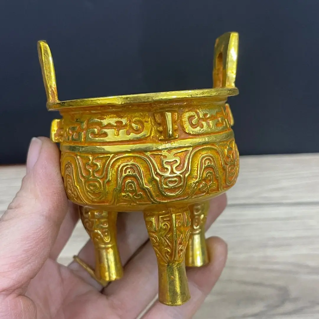 

Copper tripod three-legged tripod ornament Yuanding Dakding incense burner office opening gift