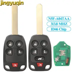 Jingyuqin Remote Car Key Fob ID46 313.8MHz per Honda Odyssey Elysion N5F-A04TAA 5/6 pulsanti sostituzione automatica