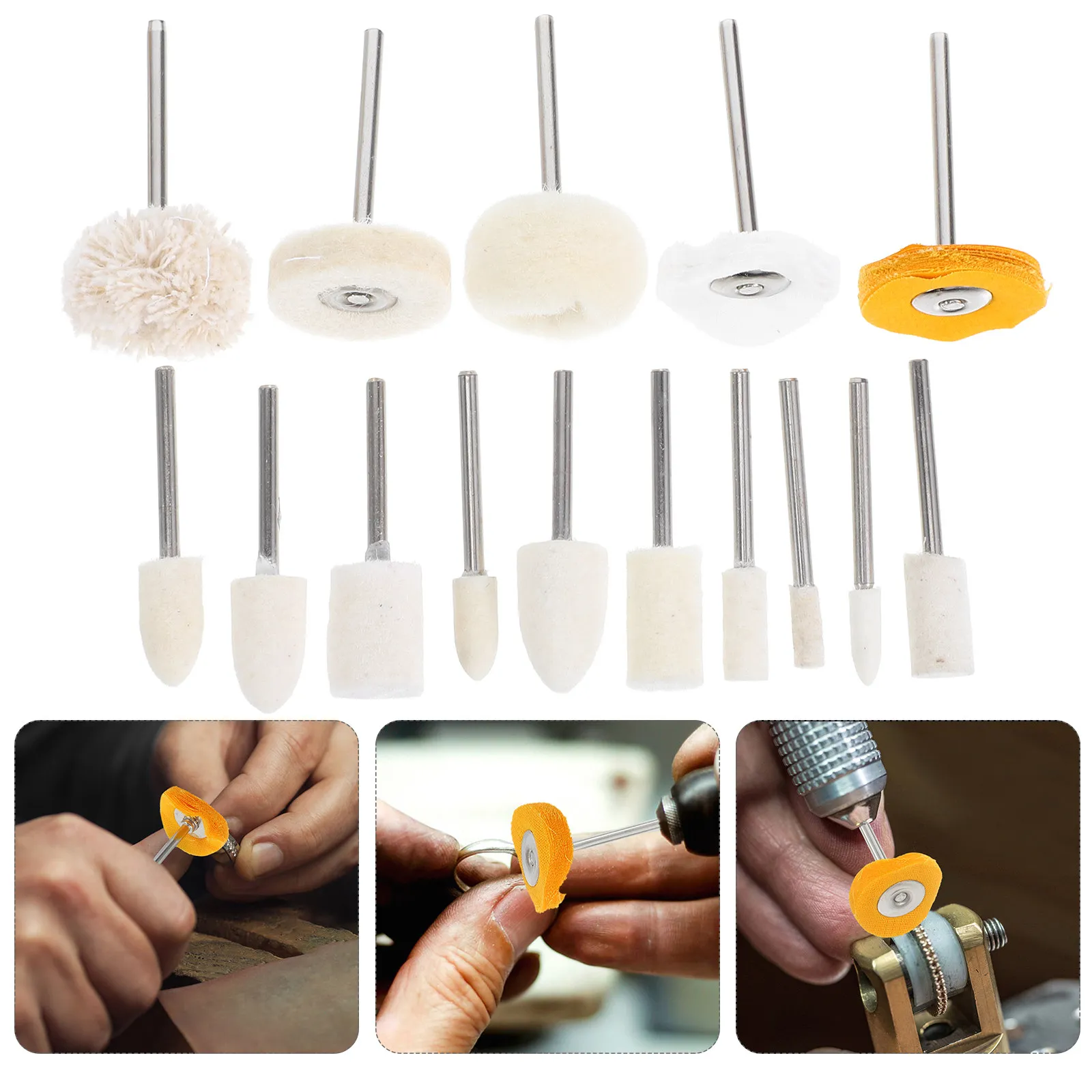 50Pcs Polishing Buffing Wheel Mini Rotary Tool Scuff Pad Kit for Jewelry Metal Watch Detailing Polishing Set Abrasive Wheel