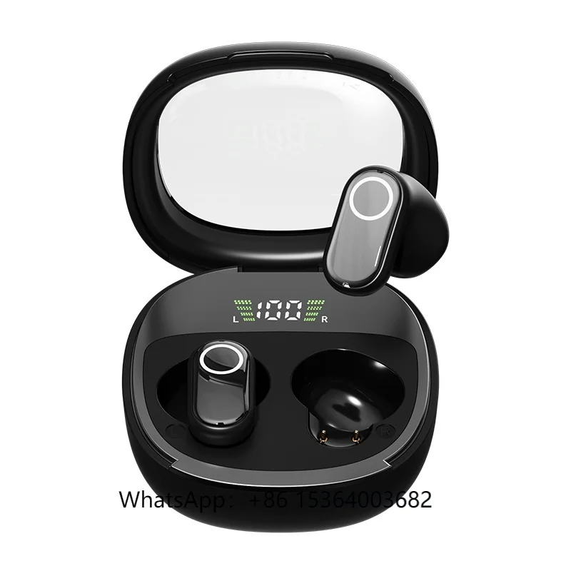 

TJXL-High Sound Quality Sports Wireless In-Ear Headset with LED Digital Display Battery Indicator Long Life Short-Handle Earphon