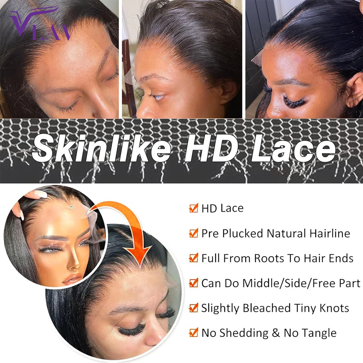 Real HD Lace Frontal Wig Silky Straight 13×4 HD Lace Front Wig 4×4/5×5 HD Lace Glueless Wigs Human Hair Wig For Woman Melt Skins