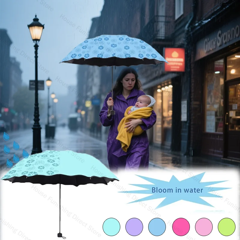 

Цветущий зонт, ручной складной, легкий, с защитой от ультрафиолета, цветущий в воде, аксессуары для безопасности новорожденных, реквизит для фотосессии