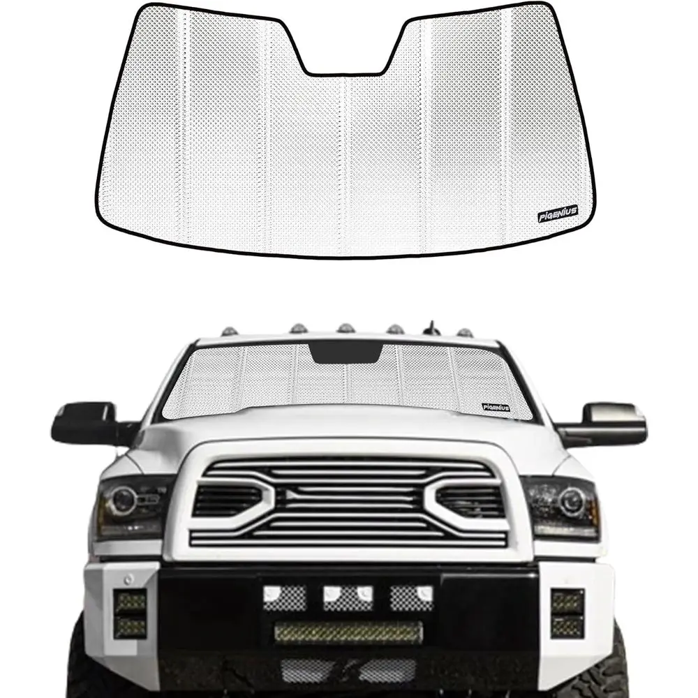 

Windshield Sun Shade for Ram 2500/3500 2010-2018. Reflective Aluminum Film Front Window Sunshade