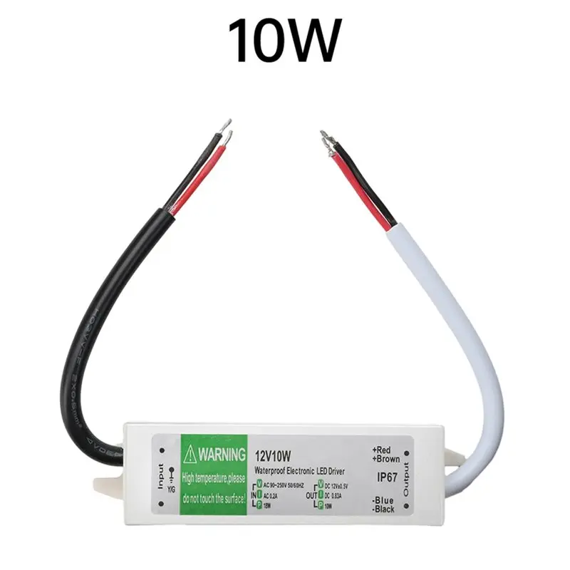 New Waterproof Power Supply IP67 Lighting Transformer AC 90-250V To DC 12V LED Driver 10W/15W Outdoor Adapter