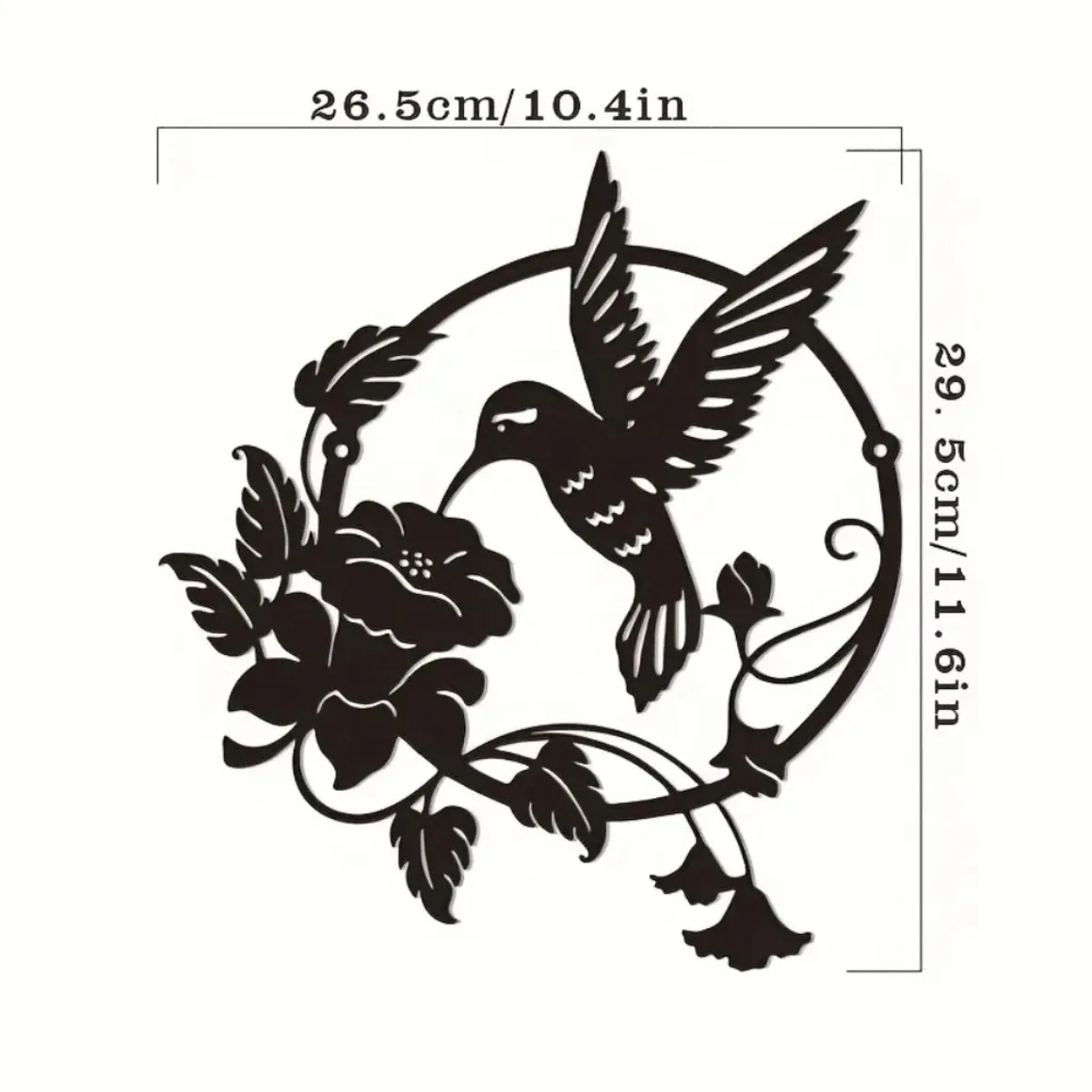 Art Home Decoration - Round Metal Hummingbird Ornaments | Stylish Living Room,and Outdoor Courtyard Pendants in Wrought Iron