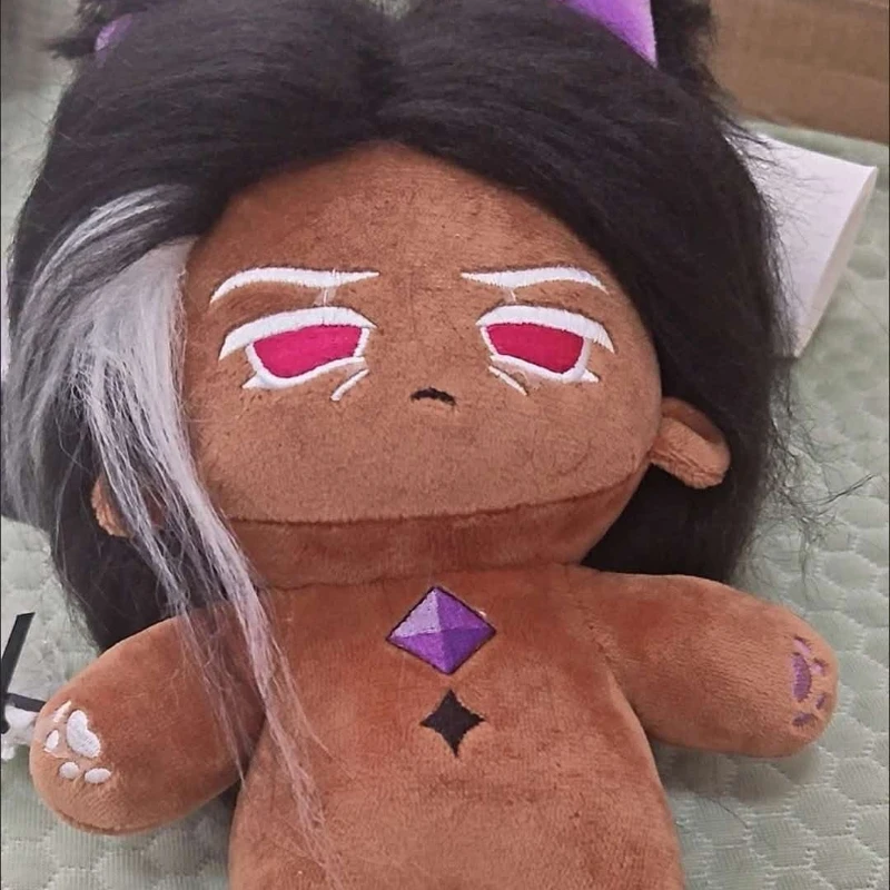20cm Game Cookie Kingdom Dark Cacao Cookie Anime Soft Cotton Doll Body Kawaii Cosplay Cartoon DIY Dress Up Toy Figures Fans Gift