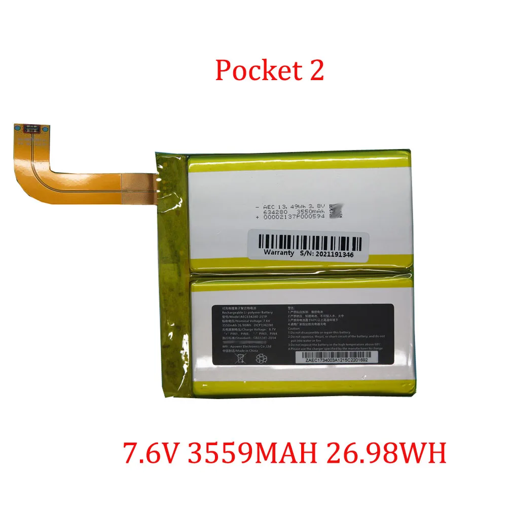 

Аккумулятор для GPD Pocket1 2 3P1 6664107 6664107 P 3,8 В 7000 мАч P2 AEC 634280 -2S1P 7,6 В 3559 мАч P3 AEC 4547154 -2S1P 251P 7,7 В 5000 мАч