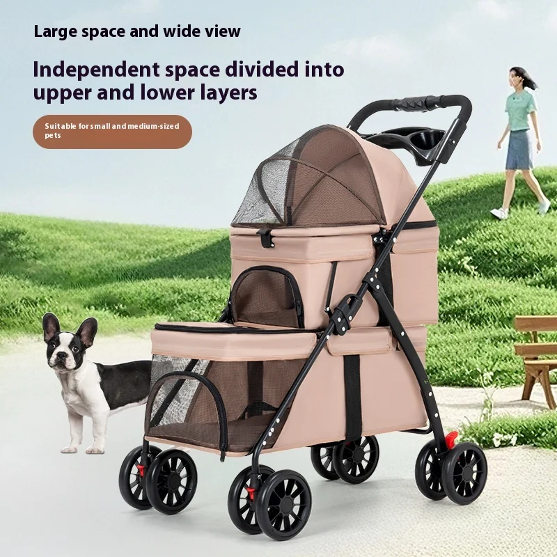 

Double Pet Cart Lightweight Foldable Dog Cat Carrier Teddy Baby Out Pet Bag Backpack Accessories pet carrier
