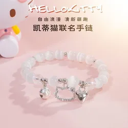 Sanrio Anime Hello Kitty Kawaii jewelly Beaded Crystal Bracelet Pendant Sweet fashion Ornament Birthday Gifts Jewelry for Girls