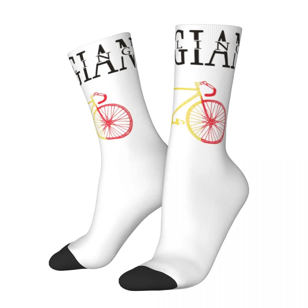 Crazy Design Belgium Cycling Wout Van Aert Print Socks Accessories All Season Cute Middle Tube Socks Non-slip