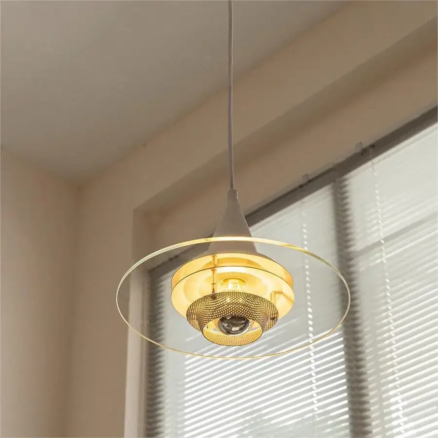 YEBMLP Minimalist Pendant Light Flicker-Free LED Hanging Light Metal Acrylic Chandelier For Living Dining Room Bedroom Kitchen