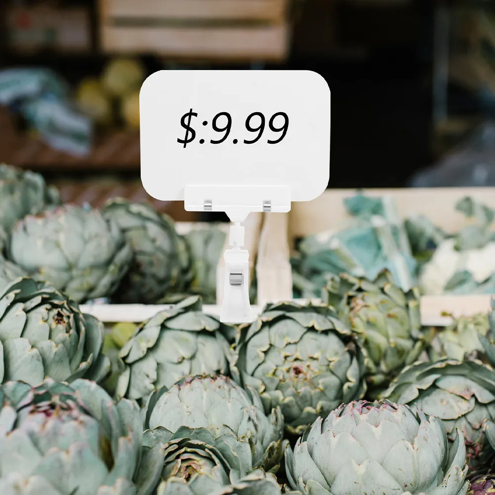 

Набор из 5 мини-досок-ценников для продуктов, многоразовые сухостираемые таблички с зажимом для фруктов, овощей, цен на товары в магазинах, для розничной торговли