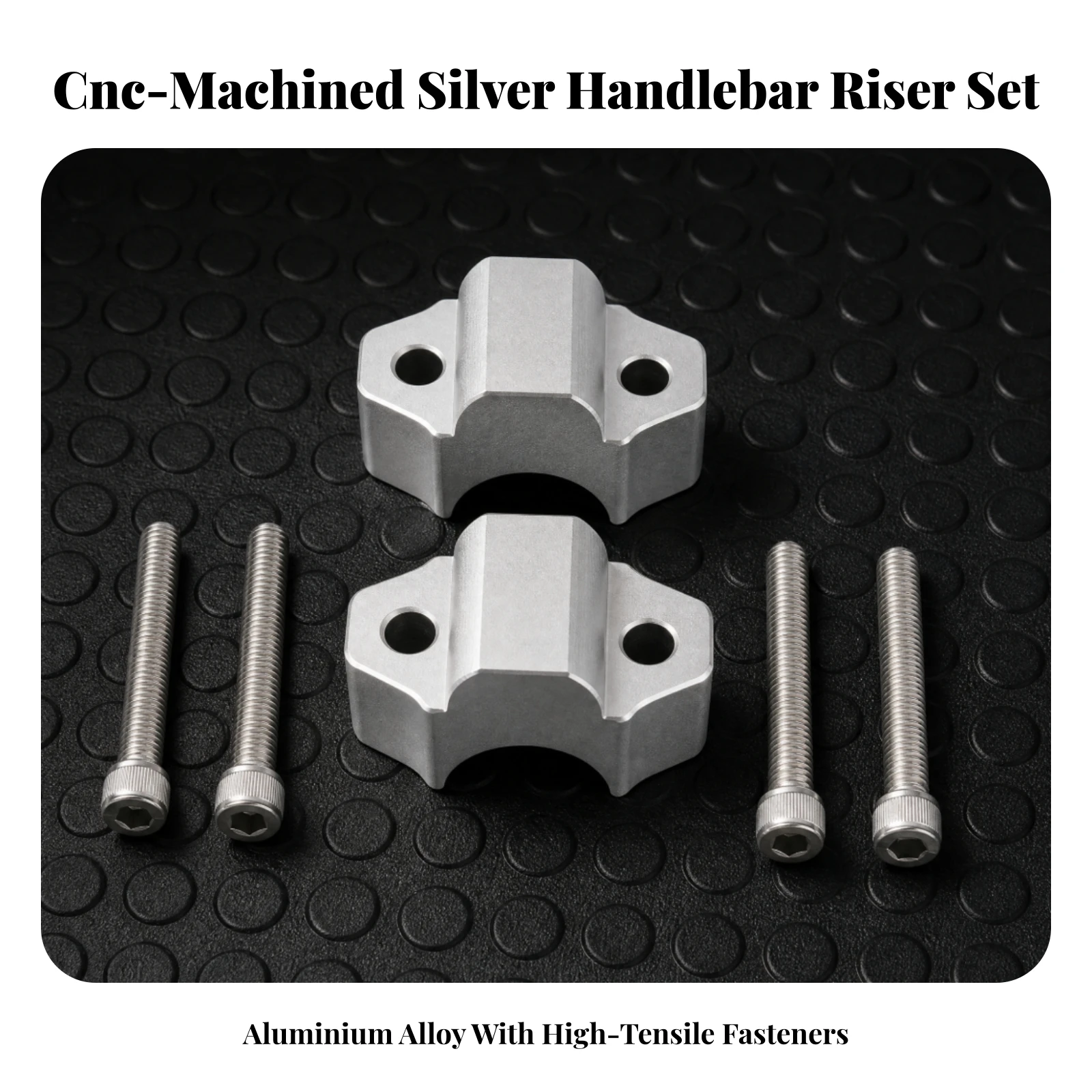 Handlebar Riser Aluminum-Alloy Handlebar Riser with Bolts Universal CNC-Machined for Commuters, Touring