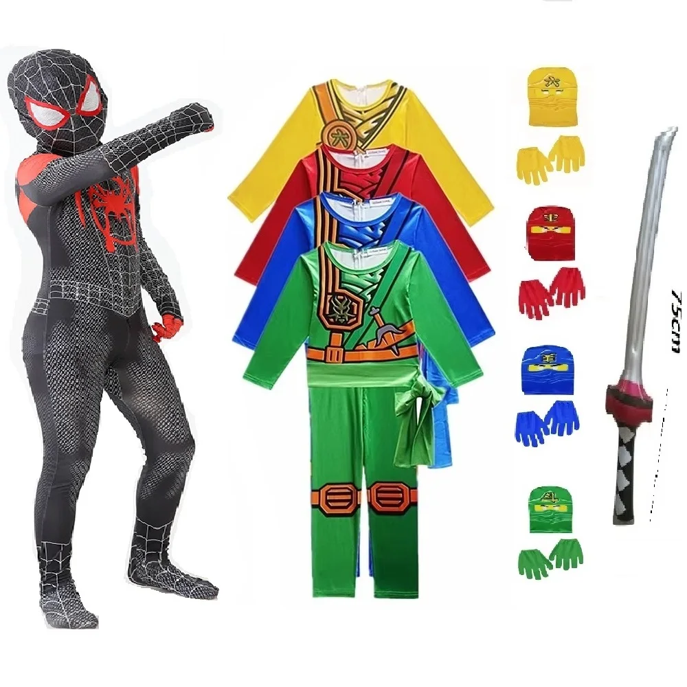 New 2025 Ninja Cosplay Costume Milk Silk Elastic Tight Clothes Event Party Halloween Party Gifts Stage Perform Costumes