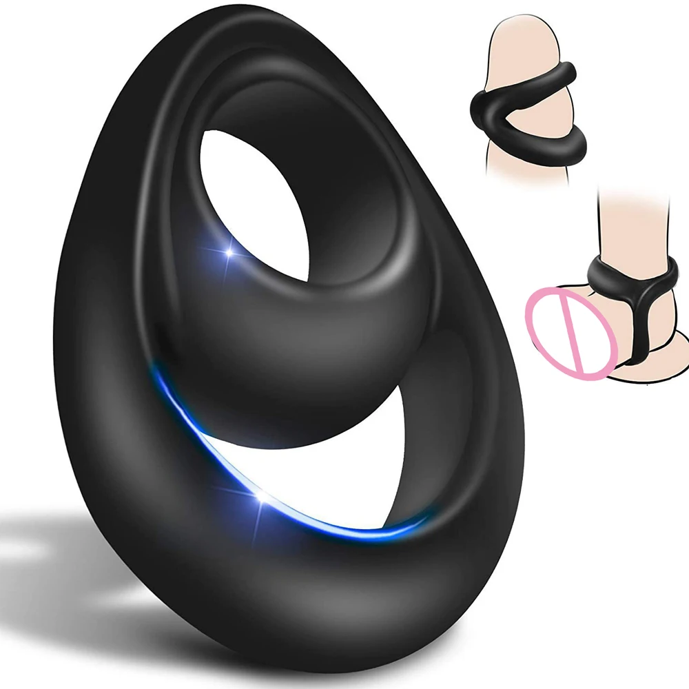 Double Men's ring Penis Cock Ring Delay Ejaculation Dick Accessories forCouple Sex Game Adult Supplies Shop 18+ Sexulaes Toy Gay