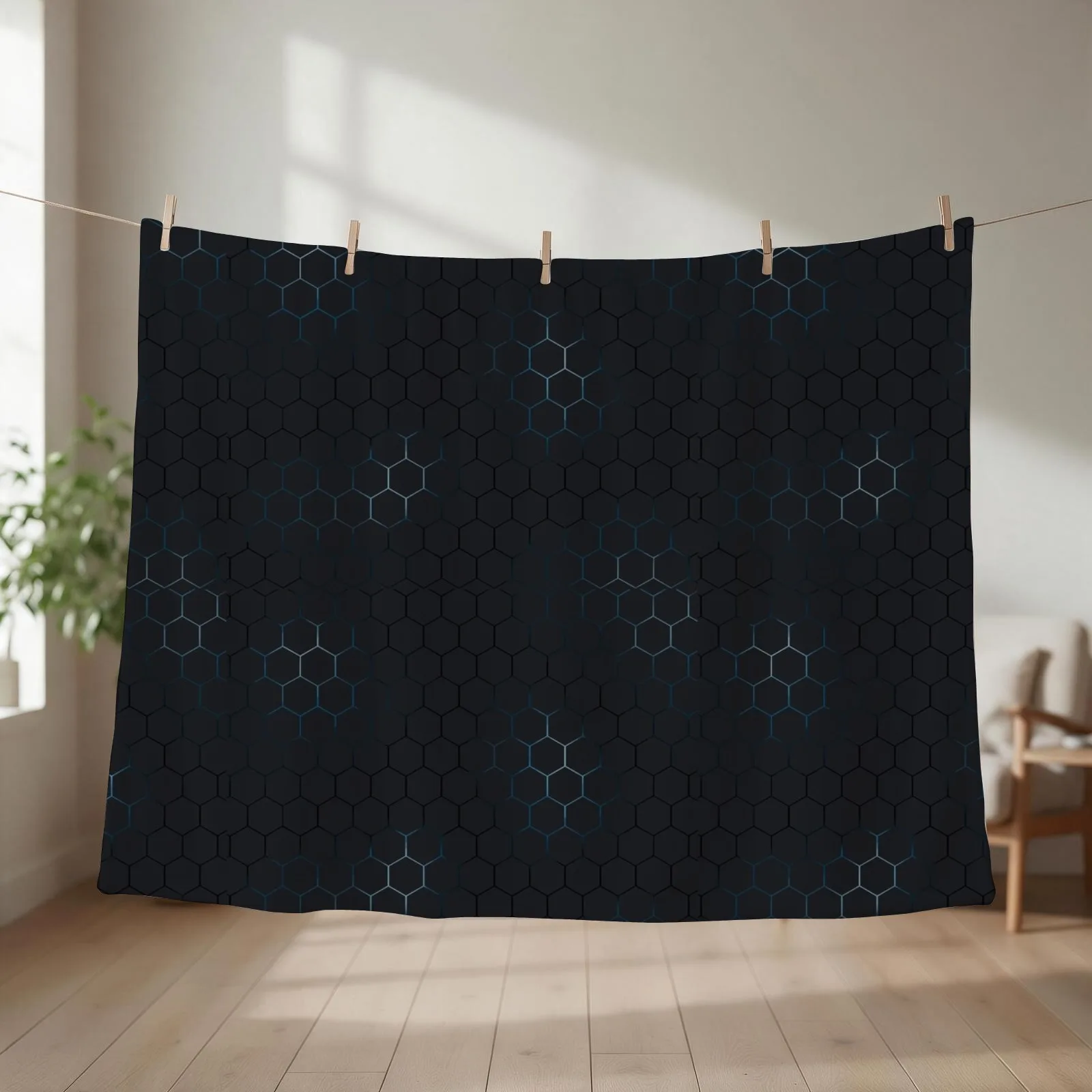 Futuristic honeycomb Throw Blanket couch cozy soft plush fuzzy picnic outdoor blanket