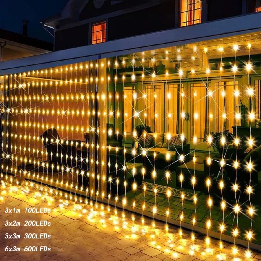 1Set USB String Lights Holiday Wedding Fairy Light Garland Lights for Bedroom Remote Control Curtain LED Christmas Decoration