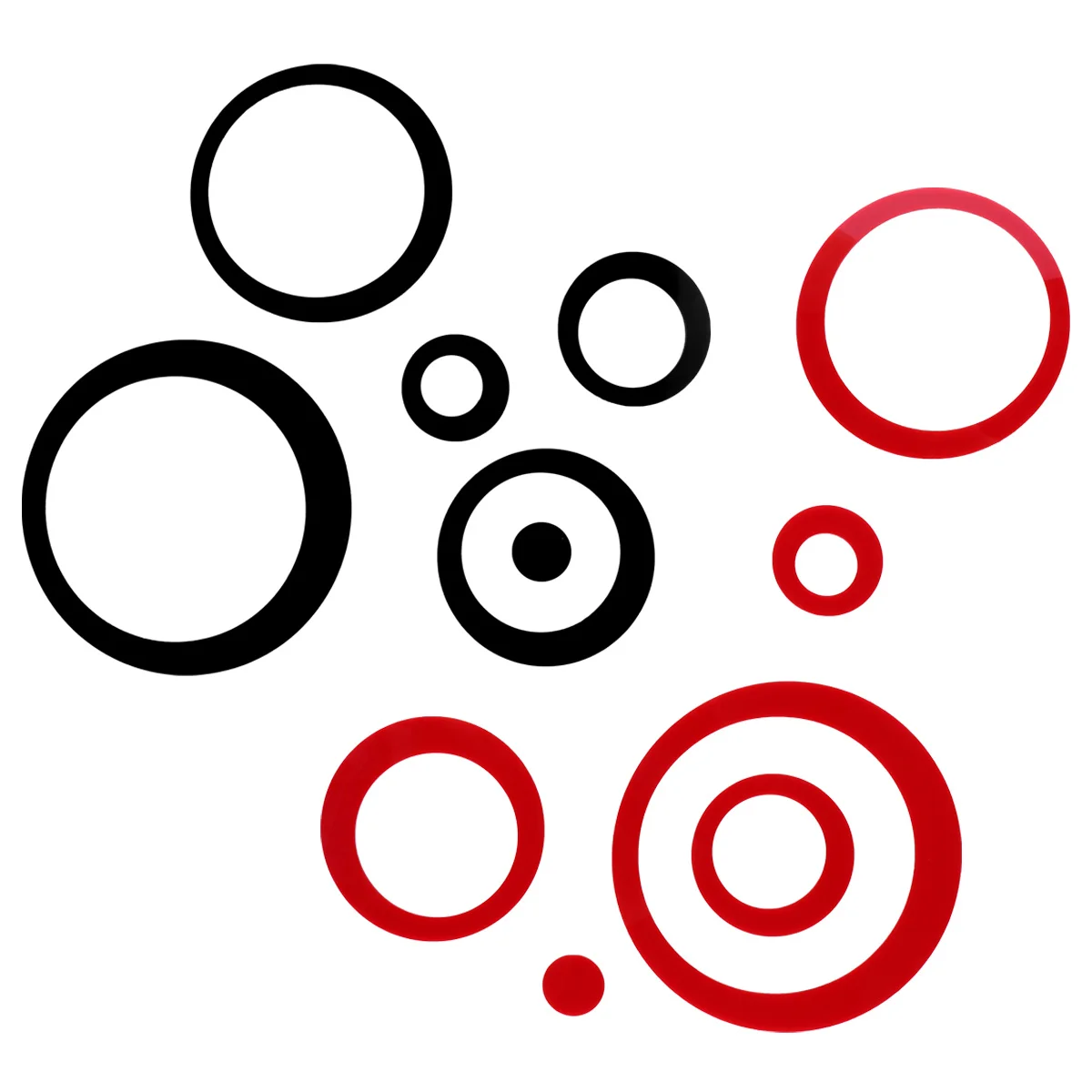 

24Pcs Acrylic Mirror Circle Wall Stickers Black Red DIY Decals Easy Remove Home Decoration Circle Wall Sticker