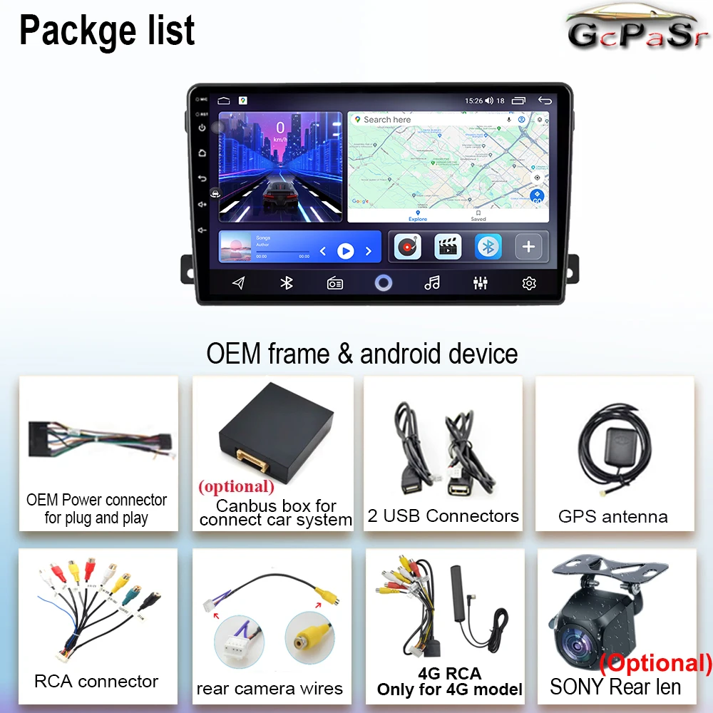 4 グラム Wifi フォード C-MAX 2003 - 2010 カーラジオ GPS ナビゲーション Android 自動画面 Carplay ステレオビデオマルチメディアプレーヤー 2din なし