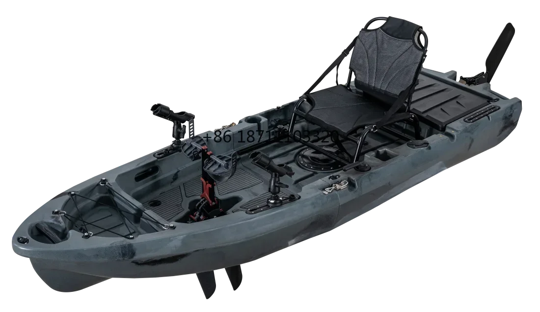 LSF New Design Fin pedal drive kayak one person 2.75m modular kayak 2 section detachable fishing boat for sale