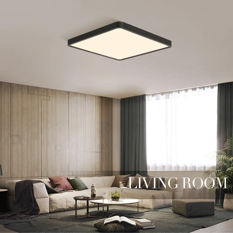 Square Ultra Thin Ceiling Light LED Lamp 24W 36W 48W Luster Home Decoration Wood Grain Neutral Light Bedroom Living Room Kitchen