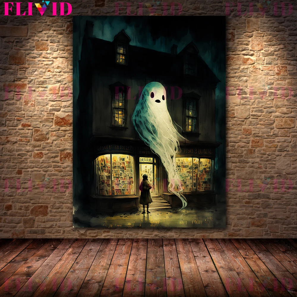 منزل مسكون هالك و شبح وحيد خمر جدار الفن قماش اللوحة زاحف مخيف منزل الفن ملصق طباعة ديكور #5