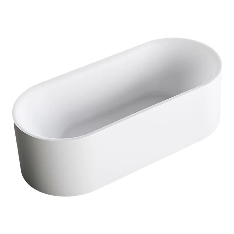 

Bathtub household small apartment oval deep bubble independent integrated bathtub cross-border