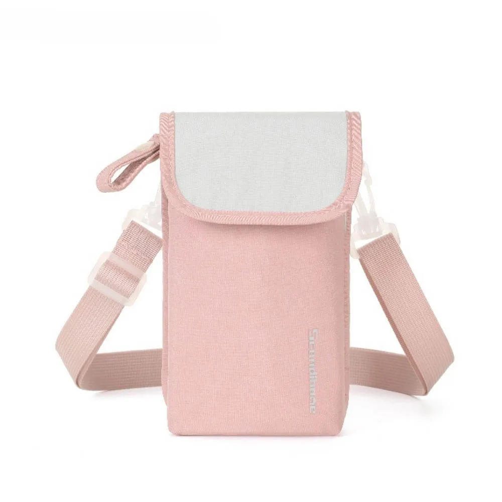 

With Shoulder Strap Water Bottle Crossbody Bag Waterproof Large Opening Cup Carrier Holder Sleeve Pouch Adjustable Front Pocket