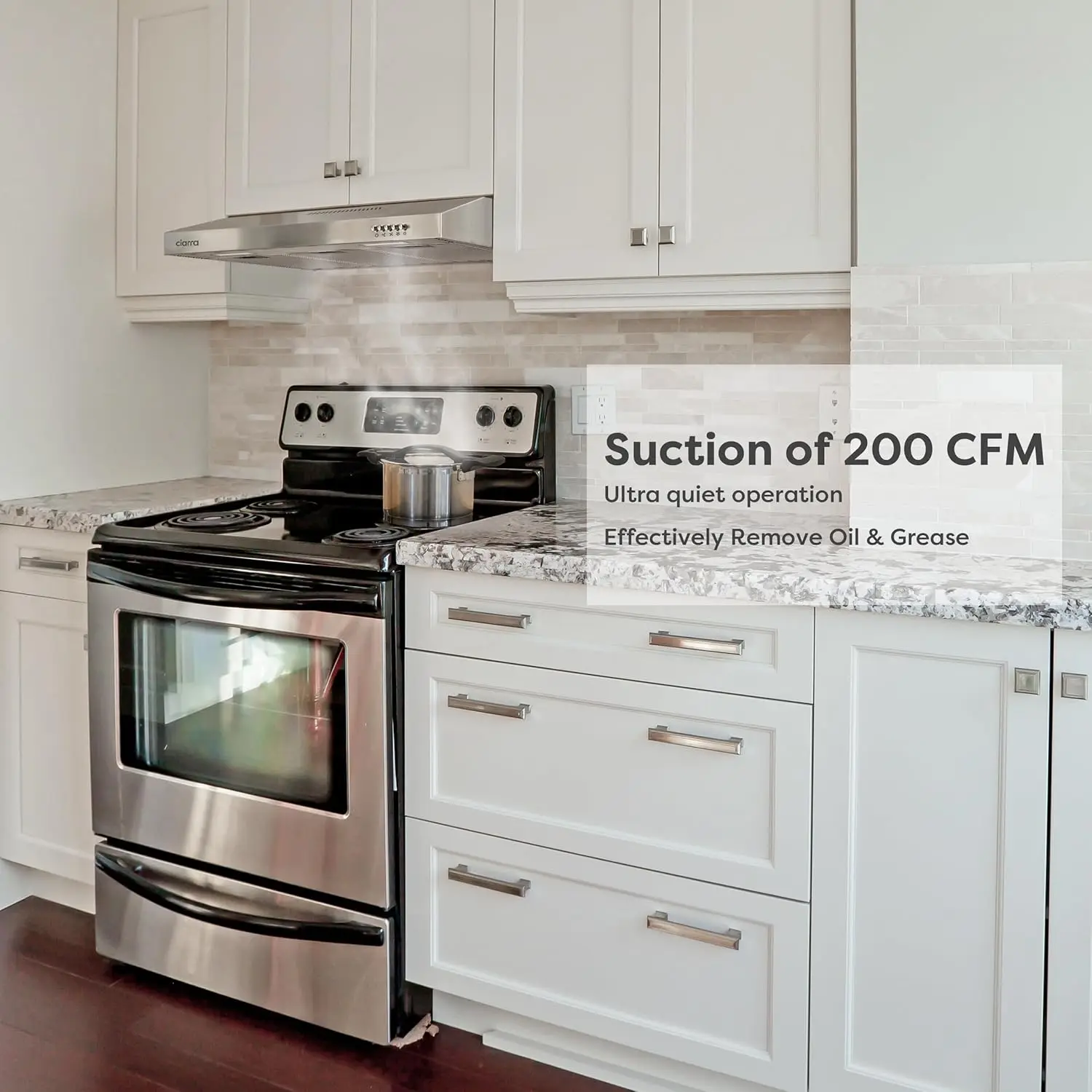 Exaustor sem dutos de 30 polegadas sob a ventilação do capô do armário para cozinha canalizado e conversível sem dutos CAS75918A